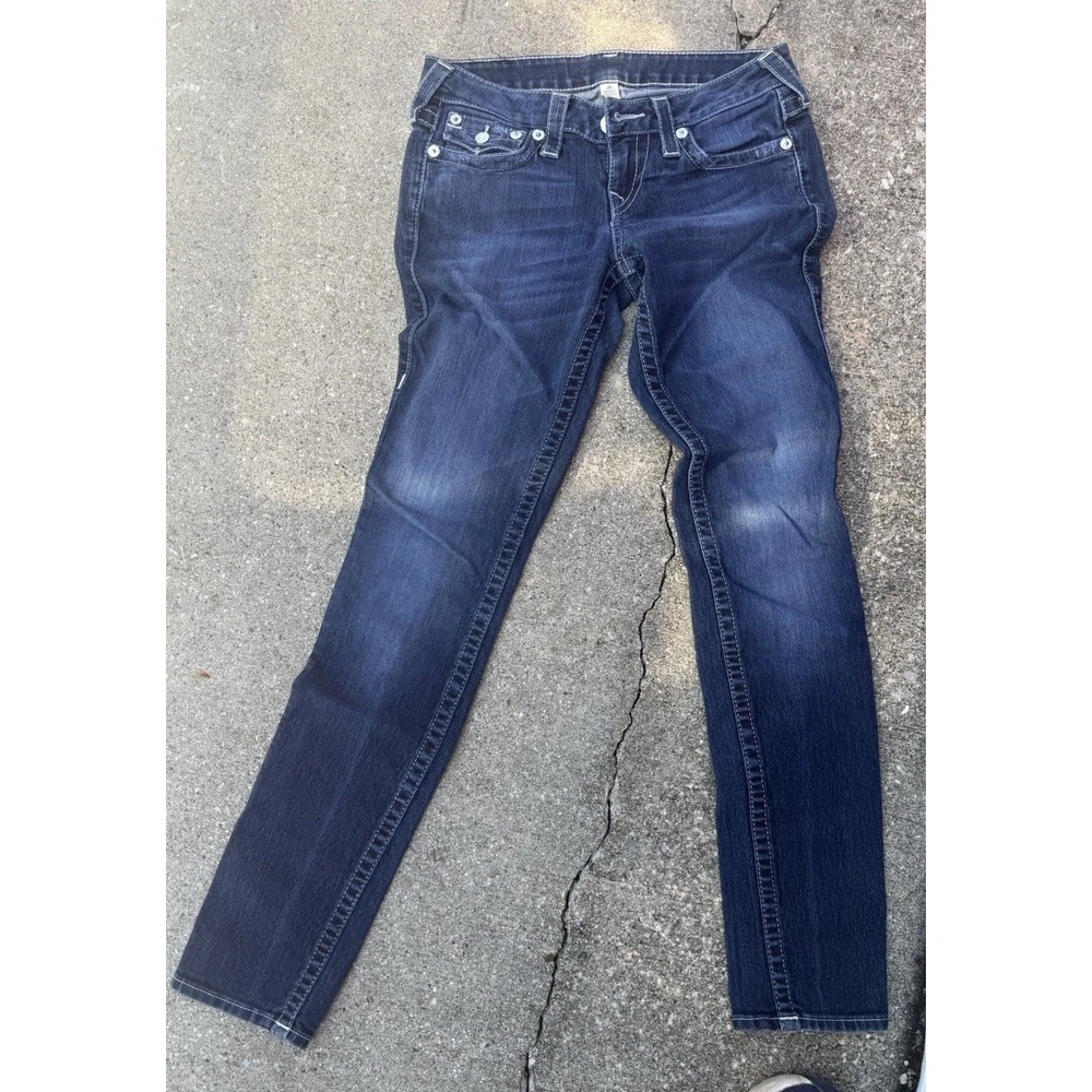 True Religion Joey Flap Pocket Bootcut Jeans Womens‎ 26 Blue Denim Stretch
